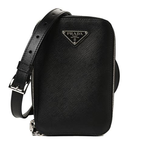 PRADA Saffiano Harness Crossbody Travel Pouch 